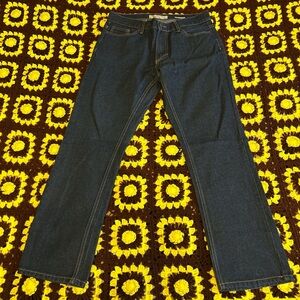 Vintage Genes Men’s Slim Straight Dark Wash Denim Jeans 34/32